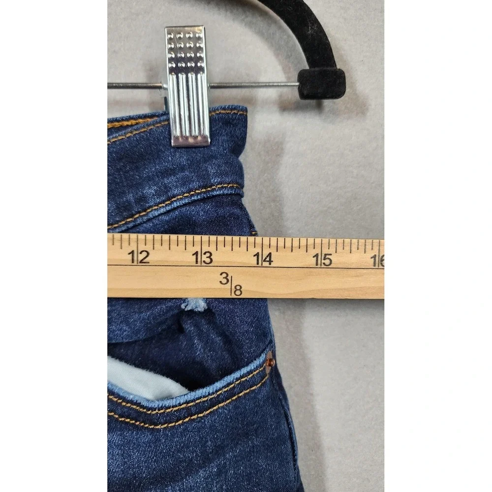 Levis Ribcage Straight Ankle Jeans Womens 25 Distress High Rise Denim Button Fly
